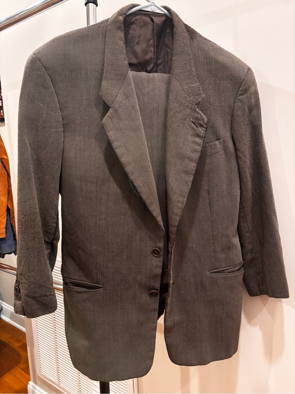 Giorgio Armani Men's Brown-Gray Textured Blazer